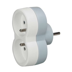 C2G 80807 nätverksfördelare med 2 uttag, för inomhusbruk, grå, vit