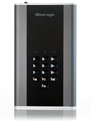 iStorage DT2 256-Bit 20 TB FIPS-zertifizierte externe USB-Festplatte Typ B 3.2 Gen 1 (3.1 Gen 1) Schwarz