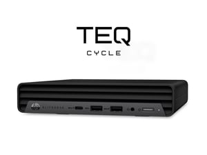 Teqcycle HP Elitedesk 800 G4 DM Intel® Core™ i5 i5-8500T 16 GB DDR4-SDRAM 256 GB SSD Windows 11 Pro Mini PC Czarny
