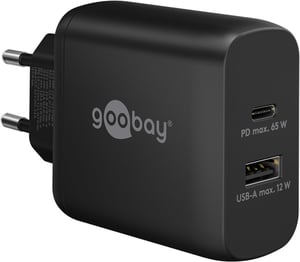 Goobay 65409 ładowarka do urządzeń przenośnych Telefon komórkowy, Laptop Czarny Prąd przemienny Wewnętrzna