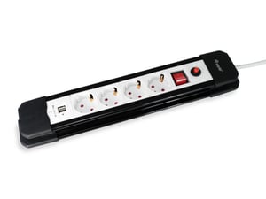 Equip 245553 1.5 m 4-outlet power strip, Indoor, Black, White