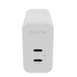 mophie 409909304 laddare för bärbara enheter: bärbar dator, smartphone, surfplatta, vit, växelström, snabbladdning, inbyggd