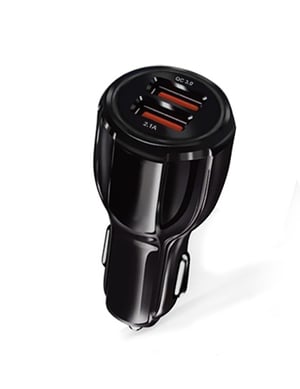 Vakoss Automobile USB Charger Aparat cyfrowy, Latarka, GPS, MP3, MP4, Telefon komórkowy, Tablet Czarny DC Szybkie ładowanie Automatyczna