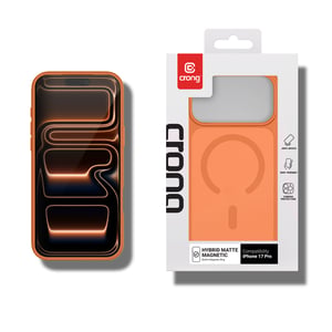 Crong Hybrid Matte Magnetic - Etui MagSafe iPhone 17 Pro (pomarańczowy)