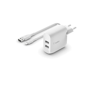Belkin WCD001VF1MWH Ladegerät für mobile Geräte, universell, weiß, Wechselstrom, für den Innenbereich
