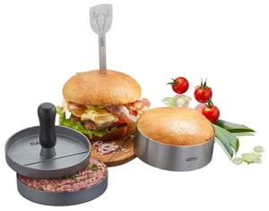 GEFU 89494 hamburgerpress Svart, Rostfritt stål, Aluminium, Plast, Rostfritt stål