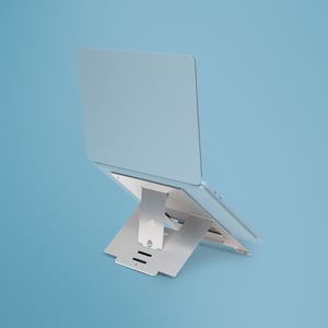 R-Go Tools Laptop-Ständer R-Go Riser Flexible, verstellbar und zusammenklappbar, ergonomisch, Hylite-Aluminium, silber