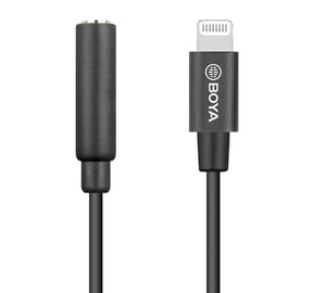 BOYA BY-K3 kabel do telefonu Czarny 3.5mm Lightning