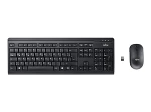 Fujitsu LX410 Tastatur Mit mitgelieferter RF-Funkmaus QWERTY Englisch Schwarz