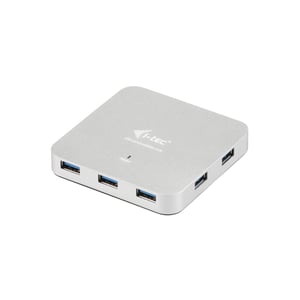 i-tec Metal U3HUBMETAL7 USB 3.2 Gen 1 (3.1 Gen 1) Type-A-Hubs und -Hubs mit 5000 Mbit/s, silberfarben