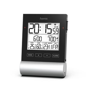 Hama Black Line S Digital Alarm Clock, Black