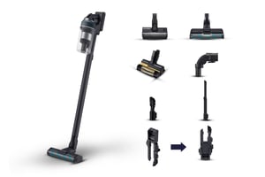 Samsung VS20C8524TB 2-in-1 Upright Vacuum Cleaner, Battery-Powered, Dry, Bagless, 580 W, Black, Blue