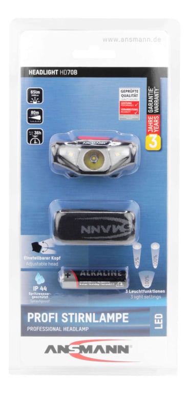 Ansmann HD70B Czarny Latarka czołowa LED