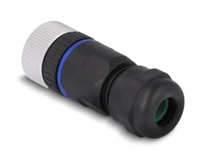 DeLOCK M12 4-pin female connector with A-coding for mounting behind a screw-type connector