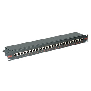 ROLINE Cat.6/Klasse E 19"-Patchpanel, 24 Anschlüsse, STP, schwarz