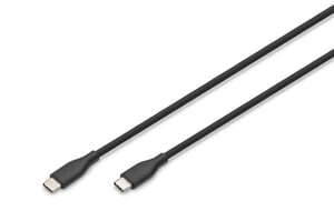 Digitus Silikonowy kabel połączeniowy USB-C, 2 m, czarny
