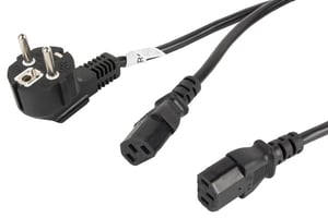 Lanberg CA-C13C-13CC-0018-BK strömkabel, svart, 2 m, C13-kontakt, CEE7/7-uttag