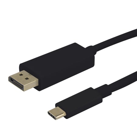 Deltaco USBC-DP50 adapter kablowy 0,5 m USB Type-C DisplayPort Czarny