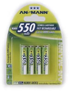 Ansmann Blister 4 x Accu, AAA, 550 mAh AAA / HR03 Nickel-Metallhydrid (NiMH)