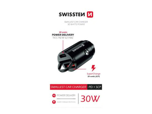 Swissten NANO Smartfon Czarny Zapalniczka Szybkie ładowanie Automatyczna