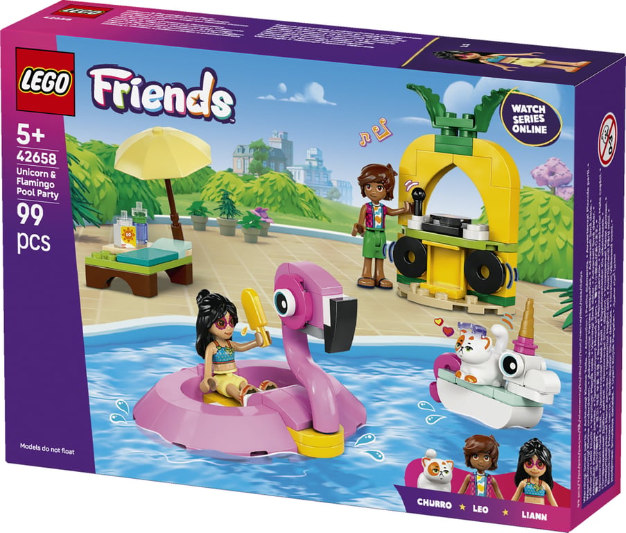 LEGO Friends Impreza na basenie z jednorożcem i flamingiem