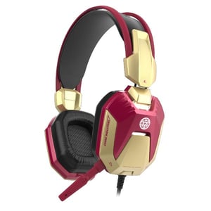 E-blue EHS908 słuchawki/zestaw słuchawkowy Przewodowa Opaska na głowę Gaming Czarny, Złoto, Czerwony