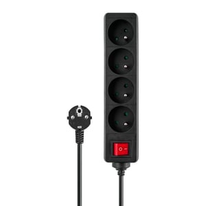 Savio LZ-13 Steckdosenleiste, 4 Steckdosen, 1,5 m, 4 x Netzsteckdose Typ E, 3680 W