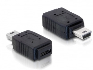DeLOCK Adapter USB-Mini/USB-Micro-B USB-Mini M Micro-B FM Schwarz