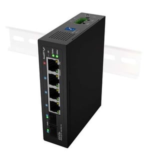 Lanberg ILGE-4P-2S-90 przełącznik sieciowy Nie zarządzany Fast Ethernet (10/100) Obsługa PoE 1U Czarny