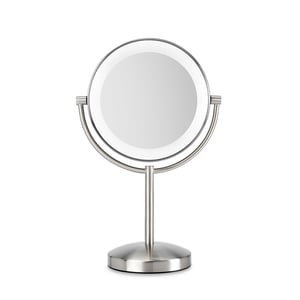 BaByliss 9437E Freestanding Round Stainless Steel Makeup Mirror