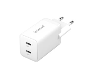 Intenso POWER ADAPTER 2XUSB-C GAN/7804012 Universal Weiß Wechselstrom Schnellladung Intern