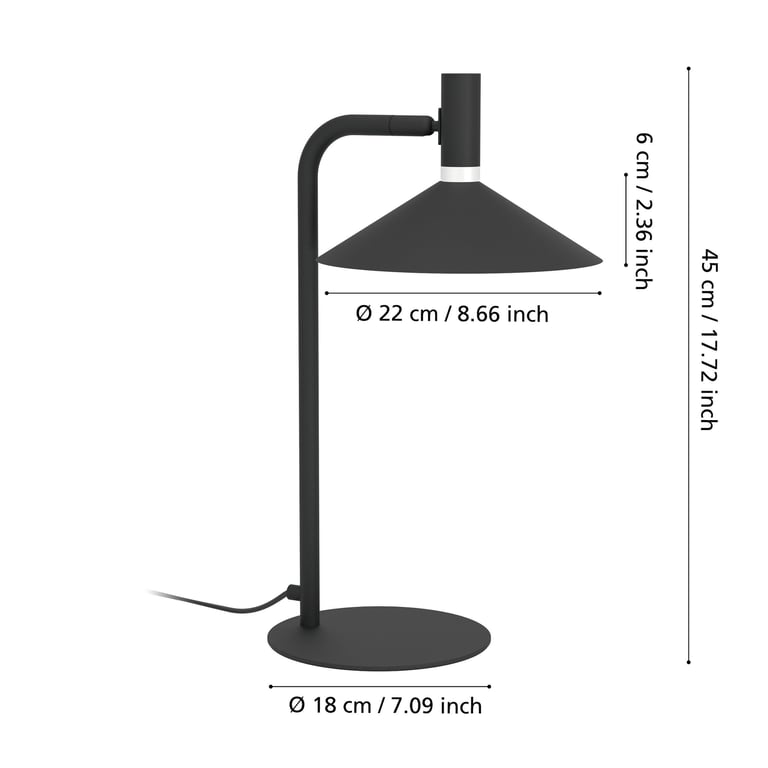 EGLO CONOMAVILLA-Z lampa stołowa Czarny