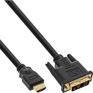 InLine 17659P adapter kablowy 0,5 m HDMI DVI-D Czarny