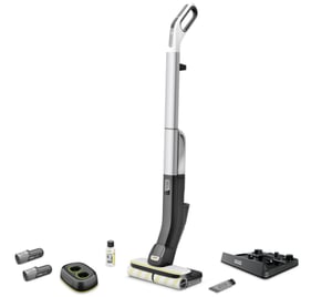 Kärcher FC 4-4 Upright Vacuum Cleaner, Battery-Powered, Wet and Dry, Bagless, Black, Gray, 2.5 Ah