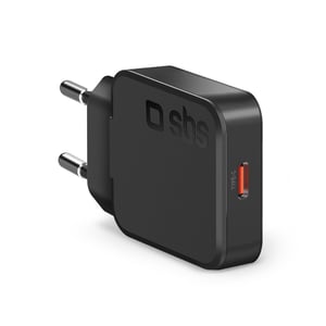 SBS TETRGAN1C20SLIM Ladegerät für mobile Geräte, universell einsetzbar, schwarz, Wechselstrom, Schnellladung, intern