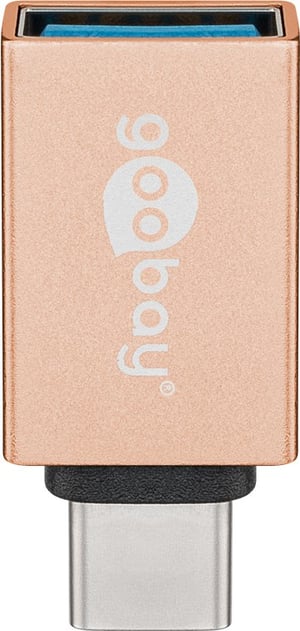 Goobay 56622 przejściówka do kabli USB-C USB-A Złoto