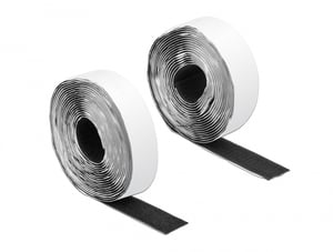 DeLOCK Taśma rzep z haczykiem oraz pętla D 5 m x S 25 mm, czarna
