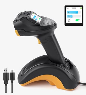 Inateck PRO 8 Ręczny czytnik kodów kreskowych 1D/2D CCD/CMOS Żółty, Czarny