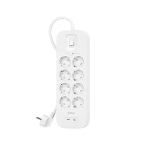Belkin SRB004VF2M White 8-Port Power Strip, 2 m