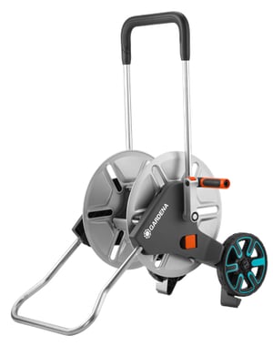 Gardena 18541-20 Garden Hose Reel, Multi-Position Drum, Manual, Black, Stainless Steel