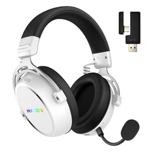 HATOR Hypergang 3 Wireless Gaming-Headset mit Kopfbügel, USB Typ C / USB Typ A, Bluetooth, weiß