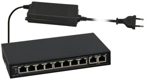 PULSAR S108-90W przełącznik sieciowy Zarządzany Fast Ethernet (10/100) Obsługa PoE Czarny