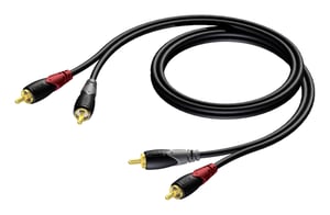 PROCAB CLA800/5 kabel audio 5 m 2 x RCA Czarny, Szary, Czerwony