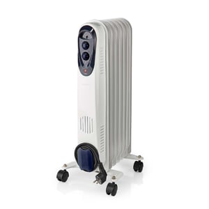 Nedis HTOI30WT7 Indoor Heater, White, 1500 W, Electric Oil-Filled Room Heater
