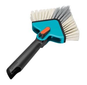 Gardena 3634-20 Outdoor Broom, Stiff Bristles, Plastic, Black, Blue, Orange