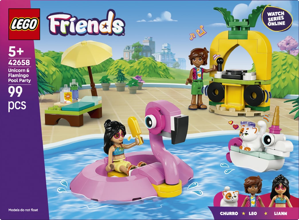 LEGO Friends Impreza na basenie z jednorożcem i flamingiem