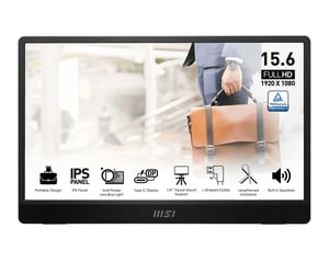 MSI PRO MP161DE E2 monitor komputerowy 39,6 cm (15.6") 1920 x 1080 px Full HD LED Czarny