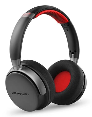 Energy Sistem Power Sport Zestaw słuchawkowy Przewodowy i Bezprzewodowy Opaska na głowę USB Type-C Bluetooth Czarny, Czerwony