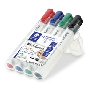 Staedtler Lumocolor Marker, 4-pack. Bullet tip: Black, Blue, Green, Red