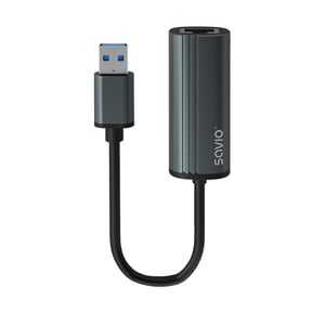 Savio AK-55 Adapter USB-A 3.1 GEN 1 auf RJ-45 Gigabit-Ethernet USB 3.2 Gen 1 (3.1 Gen 1) Typ A 1000 Mbit/s Schwarz